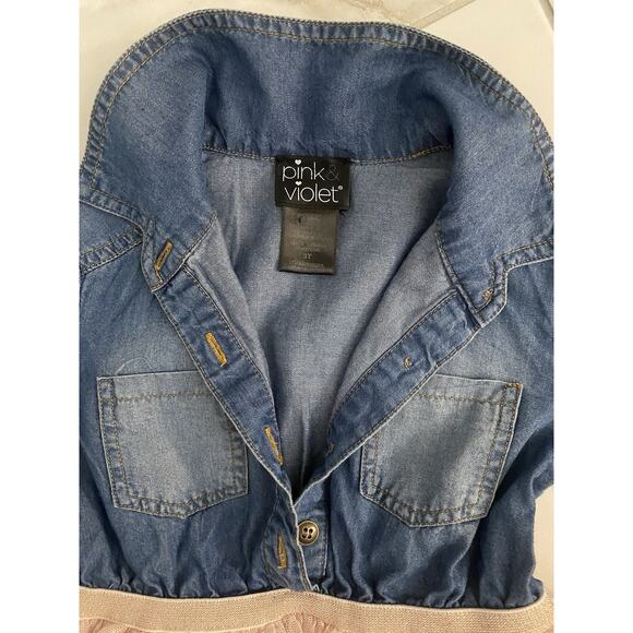 Pink Violet Dress Girls sz 3T Denim And Pink - Picture 3 of 7